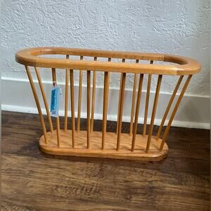 Vintage MCM Wooden Album Magazine Rack Holder